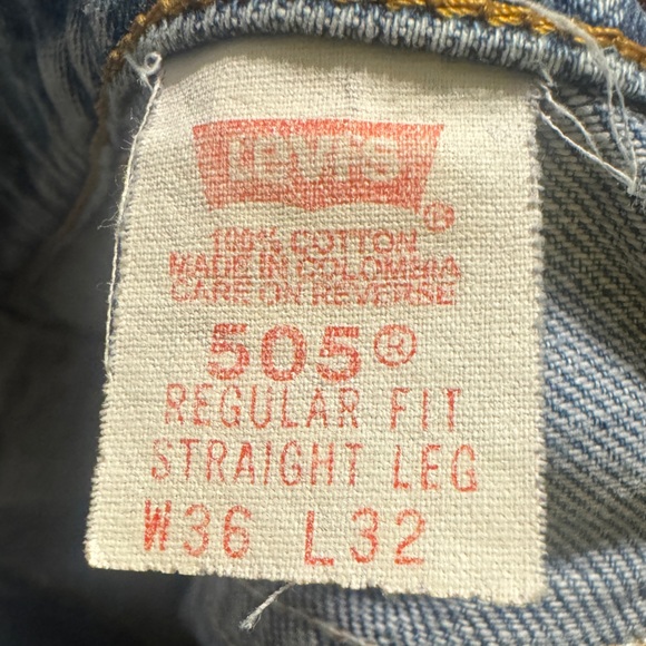 Vintage Levi’s 505 Jeans 36x32 Regular Fit Straight Leg 1998 Good Condition - Picture 4 of 5